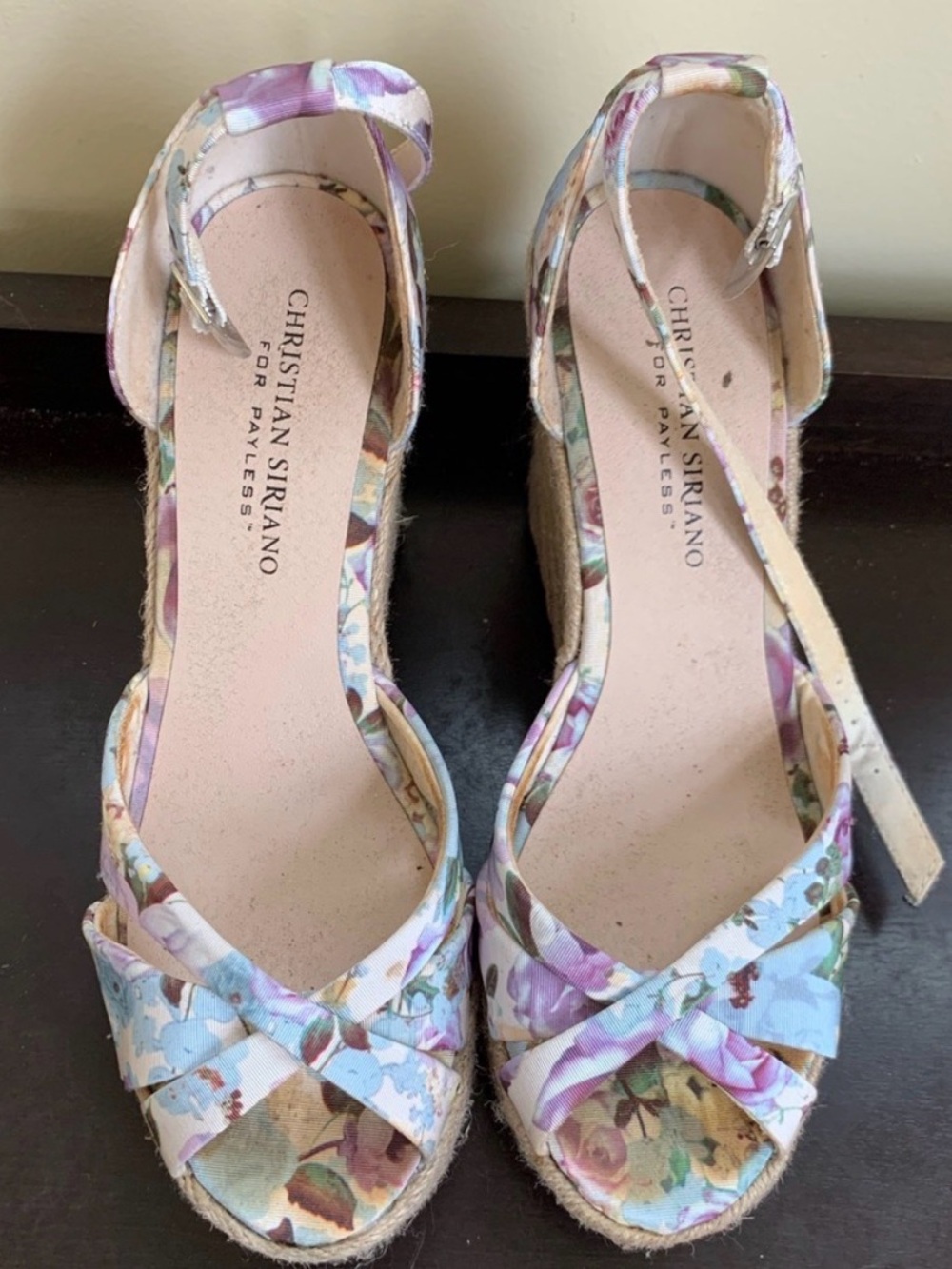 Floral Espadrille Wedge Sandals - Neutral Floral - Picture 2 of 3